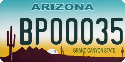 AZ license plate BPO0035
