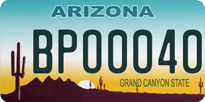 AZ license plate BPO0040