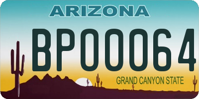AZ license plate BPO0064