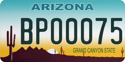 AZ license plate BPO0075