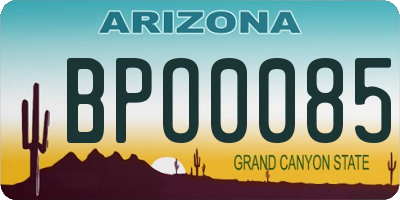 AZ license plate BPO0085