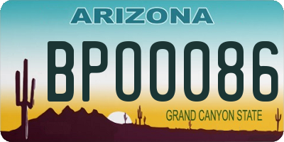 AZ license plate BPO0086