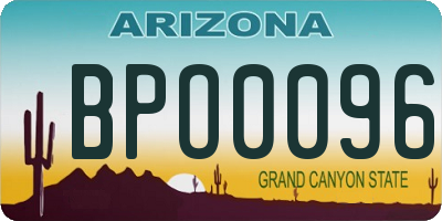 AZ license plate BPO0096