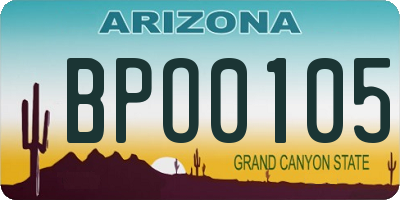 AZ license plate BPO0105