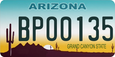 AZ license plate BPO0135