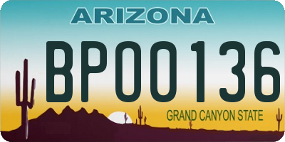 AZ license plate BPO0136