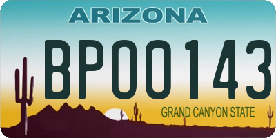 AZ license plate BPO0143