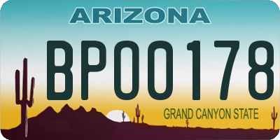 AZ license plate BPO0178