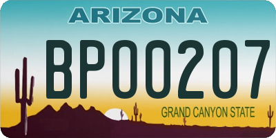 AZ license plate BPO0207