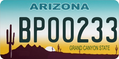 AZ license plate BPO0233