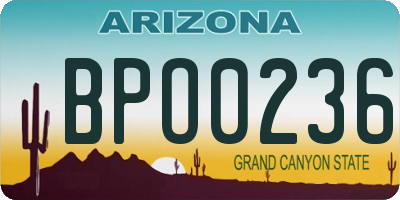 AZ license plate BPO0236
