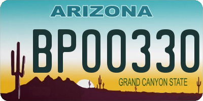 AZ license plate BPO0330