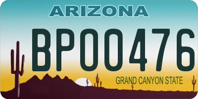 AZ license plate BPO0476