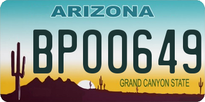 AZ license plate BPO0649