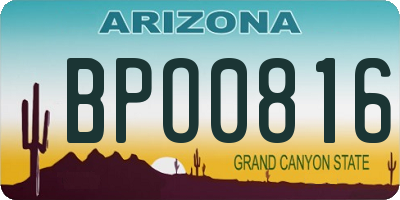 AZ license plate BPO0816