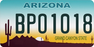 AZ license plate BPO1018