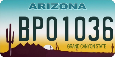 AZ license plate BPO1036