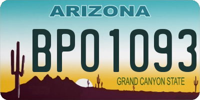AZ license plate BPO1093