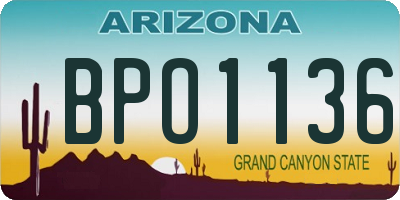 AZ license plate BPO1136