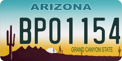 AZ license plate BPO1154