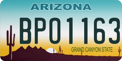 AZ license plate BPO1163
