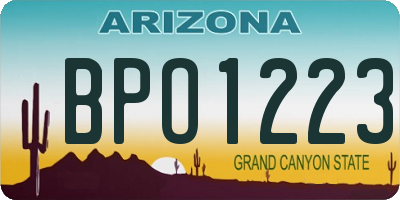 AZ license plate BPO1223