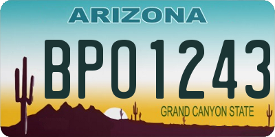 AZ license plate BPO1243