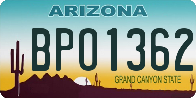 AZ license plate BPO1362