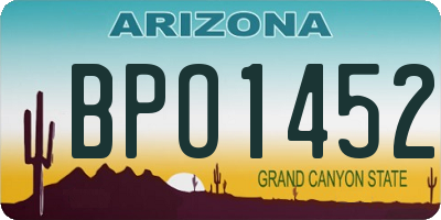 AZ license plate BPO1452