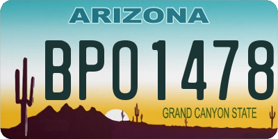 AZ license plate BPO1478
