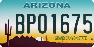 AZ license plate BPO1675