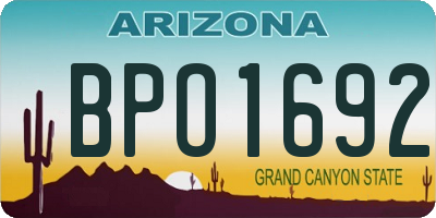 AZ license plate BPO1692