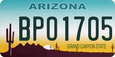AZ license plate BPO1705