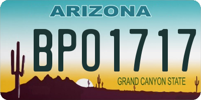 AZ license plate BPO1717