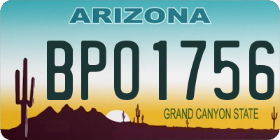 AZ license plate BPO1756