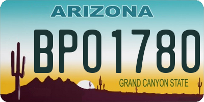 AZ license plate BPO1780