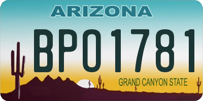 AZ license plate BPO1781