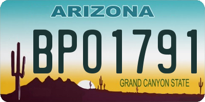 AZ license plate BPO1791