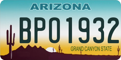 AZ license plate BPO1932