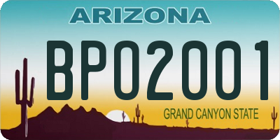 AZ license plate BPO2001