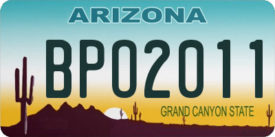 AZ license plate BPO2011