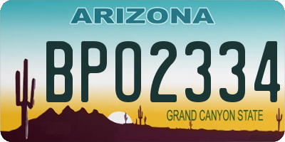 AZ license plate BPO2334