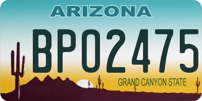 AZ license plate BPO2475