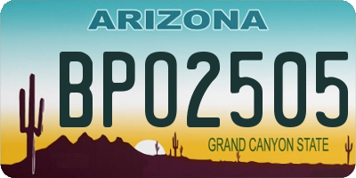 AZ license plate BPO2505
