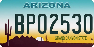 AZ license plate BPO2530