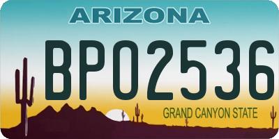 AZ license plate BPO2536