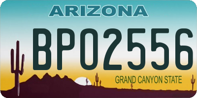 AZ license plate BPO2556