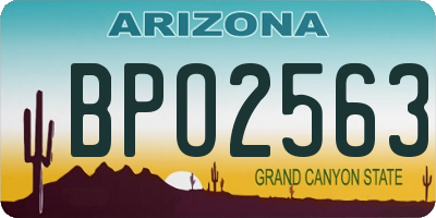 AZ license plate BPO2563
