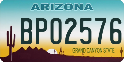 AZ license plate BPO2576