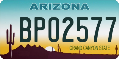 AZ license plate BPO2577